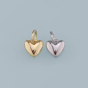 18K Gold Filled Heart Pendant,Heart Charm Bracelet Necklace for DIY Jewelry Making Supply