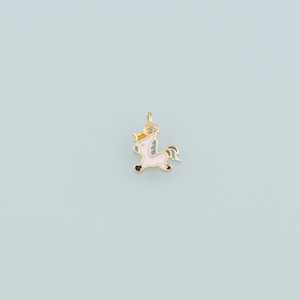Gold Unicorn Charms,18K Gold Filled Unicorn Pendant,Enamel Unicorn Charm Bracelet Necklace for DIY Jewelry Making Supply