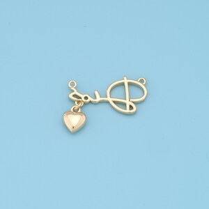 Gold Heart Charms,18K Gold Filled Heart Pendant,Heart Charm Bracelet Necklace for DIY Jewelry Making Supply