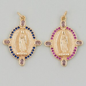 Gold virgin mary Charms,18K Gold Filled virgin mary Pendant,virgin mary Charm Bracelet Necklace for DIY Jewelry Making Supply