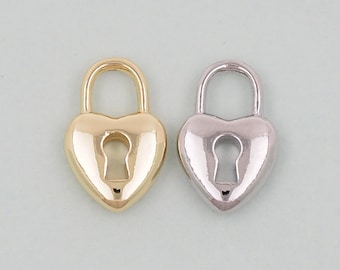 Gold Key Lock Charms, 18K Gold Füllte Schlüssel Anhänger, Herz Lock Charm Armband Halskette für DIY Schmuckherstellung Versorgung