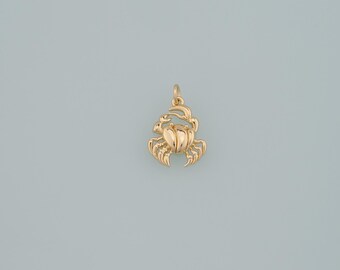 Gold Marine Life Charms,18K Gold Filled Crab Pendant,Crab Charms Bracelet Necklace for DIY Jewelry Making Supply