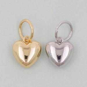 Gold Herz Charms, 18K Gold Füllte Herz Anhänger, Herz Charm Armband Halskette für DIY Schmuckherstellung Versorgung