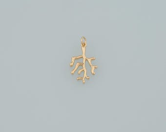 18K Gold Füllkoralle Anhänger, Koralle Charm Armband Halskette für DIY Schmuckherstellung Versorgung