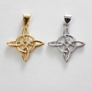 Encantos de nudo celta de oro, colgante de nudo celta relleno de oro de 18K, collar de pulsera de encanto de nudo celta para suministro de fabricación de joyas DIY