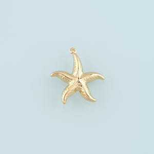 Gold Big Starfish Charms,18K Gold Filled Sea star Pendant,Starfish Charm Bracelet Necklace for DIY Jewelry Making Supply