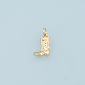 Ciondoli con stivali d'oro, ciondolo con stivali riempito in oro 18 carati, collana con ciondolo con stivali da cowboy per la creazione di gioielli fai da te