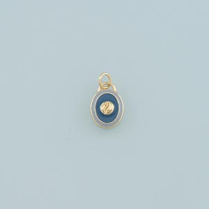 Gold Yin Yang Charms,18K Gold Filled Oval Pendant,Enamel Yin Yang Charm Bracelet Necklace for DIY Jewelry Making Supply