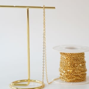 Gouden ovale ketting, 18 kt gold filled rechthoekige ketting voor ketting armband doe-het-zelf sieraden maken 2 mm