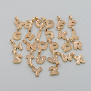 Gold letter Charms,18K Gold Filled letter Pendant,Stainless steel initial Charm Bracelet Necklace for DIY Jewelry Making Supply