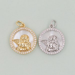 Gold Angel Charms,18K Gold Filled Angel Pendant,Angel Charm Bracelet Necklace for DIY Jewelry Making Supply
