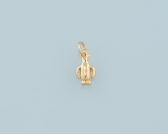 Dijes de pingüino de oro, colgante de pingüino relleno de oro de 18 quilates, collar de pulsera con dije de animal para fabricación de joyas DIY.