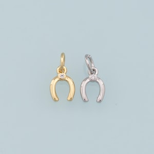 Gold Tiny Horseshoe Charms,18K Gold Filled Horseshoe Pendant,Horseshoe Charm Bracelet Necklace for DIY Jewelry Making Supply