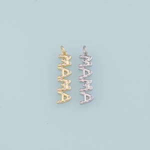 18K Gold Filled Mama Anhänger, CZ Mama Charm Armband Halskette für DIY Schmuckherstellung Versorgung
