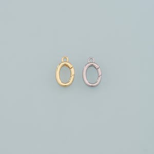 18K Gold Filled Oval Carabiner Clasp,Carabiner Lock Connector,Spring Push Gate for DIY Jewelry Finding Necklace Bracelet