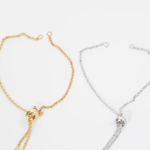 Gold verstellbare Kette, 18K Gold Filled Slider Armband, halb fertiges verstellbares Armband, halb fertige Armbänder, Armbänder für die Schmuckherstellung