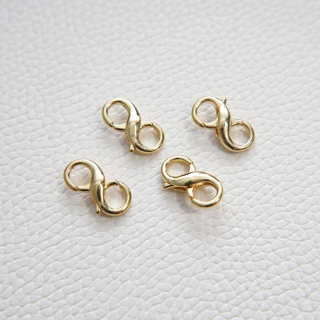18K Gold Filled 18mm Double Opening Infinity Silver Figure 8 ...