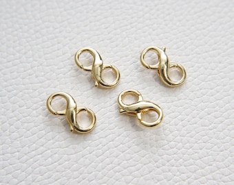 18K Gold Filled 18mm Double Opening Infinity Silver Figure 8 interchangeable Enhancer Clasps for Jewelry Making