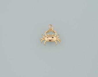 Gold Marine Life Charms,18K Gold Filled Crab Pendant,Crab Charms Bracelet Necklace for DIY Jewelry Making Supply
