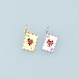 Gold Poker Charms, 18K Gold Füllte Poker Anhänger, Spielkarte Charme Armband Halskette für DIY Schmuckherstellung Versorgung