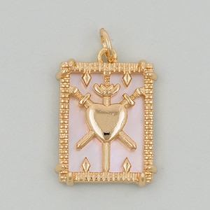 Gold Tarot Charms,18K Gold Fille Tarot Pendant,Tarot Charm Bracelet Necklace for DIY Jewelry Making Supply