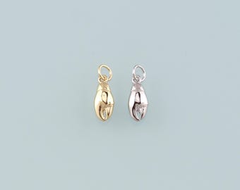 Dijes de pinzas de cangrejo de oro, colgante de cangrejo relleno de oro de 18 quilates, dijes de cangrejo de playa, pulsera y collar para hacer joyas DIY.
