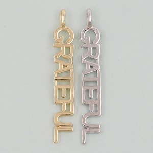 Dijes de letras doradas, colgante de agradecimiento relleno de oro de 18 quilates, collar de pulsera con dije de agradecimiento para fabricación de joyas DIY.