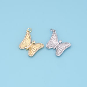 Gold Butterfly Charms,18K Gold Filled Butterfly Pendant,insect Charm Bracelet Necklace for DIY Jewelry Making Supply