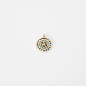 Gold Tiny Blue Evil Eye Charms,18K Gold Filled Evil Eye Pendant,CZ Evil Eye Protect Charm Bracelet Necklace for DIY Jewelry Making Supply