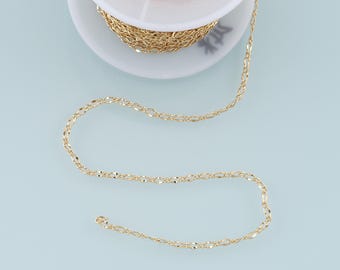 Gold Oval Kette, 18K Gold Füllte Oval Kette für Halskette Armband DIY Schmuckherstellung Versorgung 2 x 4 mm