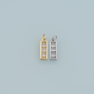 Gold Strip Charms,18K Gold Filled Bar Pendant,Bar Charm Bracelet Necklace for DIY Jewelry Making Supply