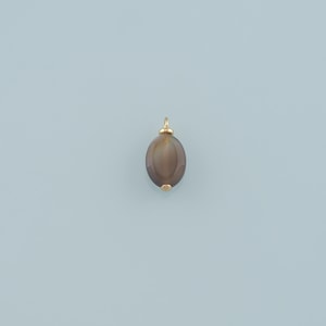 18K Gold Filled Oval Pendant,Natural Stone Charm Bracelet Necklace for DIY Jewelry Making Supply
