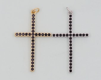 Gold Cross Charms,18K Gold Filled CZ Cross Pendant,Religious Charm Bracelet Necklace for DIY Jewelry Making Supply