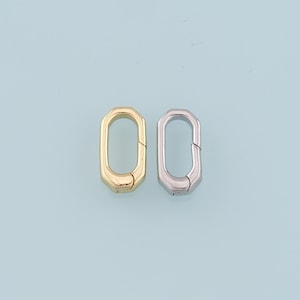 18K Gold Filled Oval Carabiner Clasp,Carabiner Lock Connector,Spring Push Gate for DIY Jewelry Finding Necklace Bracelet