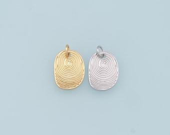 Gold Fingerabdruck-Charms, 18K Gold gefüllter Fingerabdruck-Anhänger, Fingerabdruck-Charm-Armband-Halskette für die DIY-Schmuckherstellung