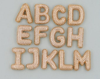 Gold letter Charms,18K Gold Filled letter Pendant,initial Charm Bracelet Necklace for DIY Jewelry Making Supply