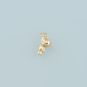 18K Gold Filled Bear Pendant,CZ Bear Charm Bracelet Necklace for DIY Jewelry Making Supply