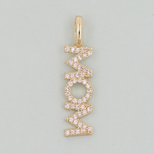 Dijes de letras doradas, colgante de mamá de niña de oro de 18 quilates, collar de pulsera con dijes de mamá para suministro de joyería DIY