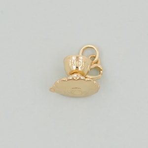 Ciondoli a tazza in oro, pendente a tazza riempito in oro 18 carati, collana con bracciale con ciondoli a tazza per fornitura di gioielli fai-da-te