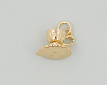 Gold cup Charms,18K Gold Filled cup Pendant,cup Charm Bracelet Necklace for DIY Jewelry Making Supply