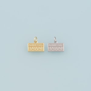 18K Gold Filled Hawaii Pendant,Dainty Hawaii Charm Bracelet Necklace for DIY Jewelry Making Supply
