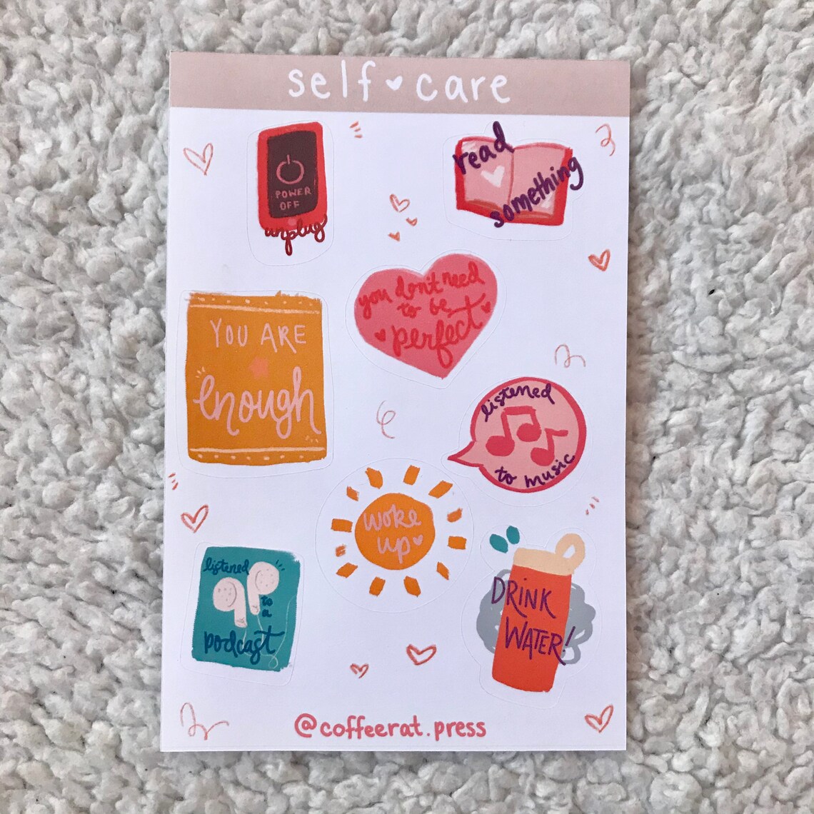 Self-Care Sticker Sheet for Planners | Etsy