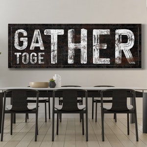 Gather Together Sign, Gather Sign, Gathering Place Sign, Kitchen Gathering Wall Art, Rustic Kitchen Wall Decor, Modern Farmhouse Wall Art