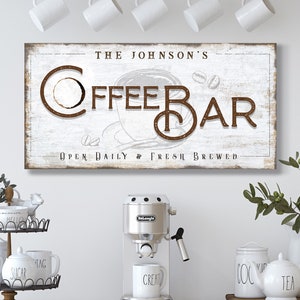 Personalized Coffee House Sign, Coffee Bar Sign, Freshly Brewed Coffee Bar Sign, Open Daily Coffee Sign, Vintage Coffee Sign, Kitchen Decor