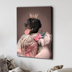 Custom Pet Portraits | Queen Pet Portrait | Female Animal Portrait | Princess Dog Portrait | Renaissance Pet Portrait | Pet Portrait Royal