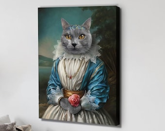 Custom Pet Canvas | Royal Pet King Portrait | Custom Pet Painting | Custom Pet Portrait | Custom Dog Portrait | Renaissance Masterpiece Gift