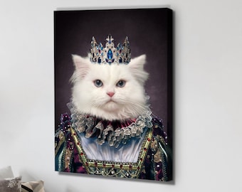 Custom Pet Portraits | Pet Memorial | Renaissance Cat Portrait | New Pet Gift | Royal Cat Portrait | Pet Portrait | Custom Dog Portrait Gift