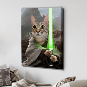 Personalized Pet Portrait | Custom Dog Portrait | Pet Portrait | Cartoon Costume Cat Portrait | Warrior Pet Portrait | Funny Pet Lover Gift