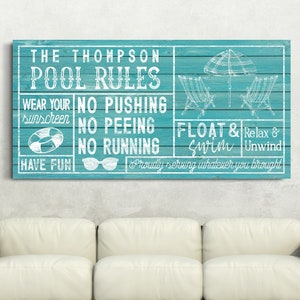 Personalized Pool Rules Sign, Swimming Pool Rules Sign, Backyard ...