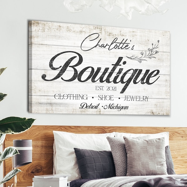 Custom Boutique Sign | Dressing Fitting Room Sign | Personalized Huge Canvas | Rustic Farmhouse Wall Decor | New Home Gift for Her|Name Sign